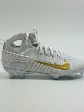 Nike Huarache 9 Elite Mid LAX 'White Metallic Vivid Gold' FD0088-100 size 6